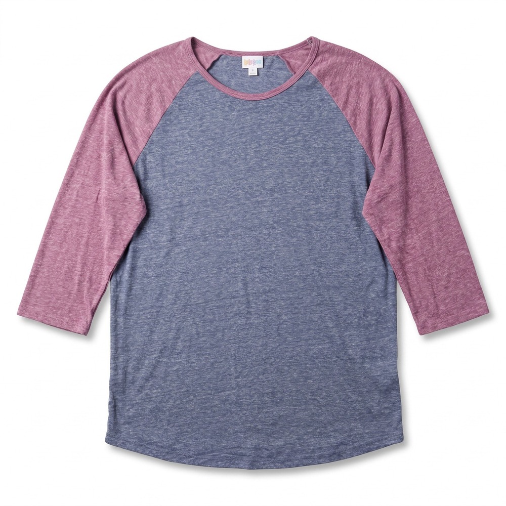 LuLaRoe 3XL Blue Pink Randy Baseball Tee Womens Casual Cozy Athleisure Shirt